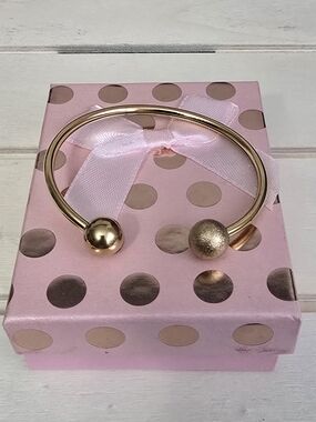Open-Ended Gold Ball Cuff Bracelet